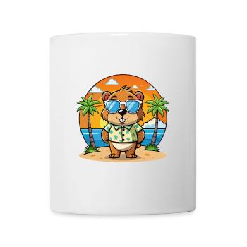 Groundhog Funny Cartoon Summer Beach Sunglasses - Mug - white - Front