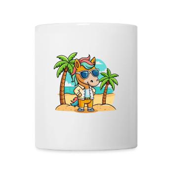 Pferd Lustige Cartoon Sommer Strand Sonnenbrille - Tasse - Weiß - Vorne