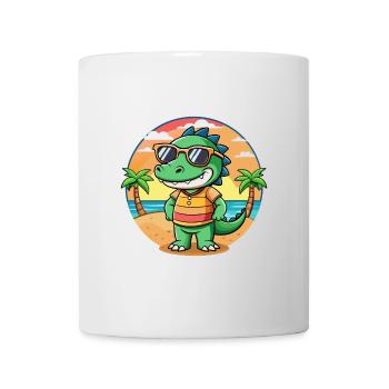 Krokodil Lustige Cartoon Sommer Strand Sonnenbrille - Tasse - Weiß - Vorne