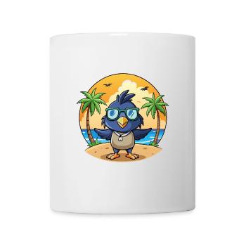 Krähe Lustige Cartoon Sommer Strand Sonnenbrille - Tasse - Weiß - Vorne