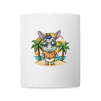 Esel Lustige Cartoon Sommer Strand Sonnenbrille - Tasse - Weiß - Vorne