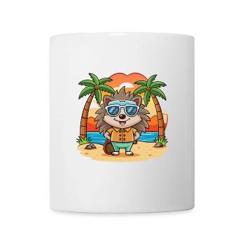 Igel Lustige Cartoon Sommer Strand Sonnenbrille - Tasse - Weiß - Vorne