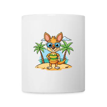 Kangaroo Funny Cartoon Summer Beach Sunglasses - Mug - white - Front