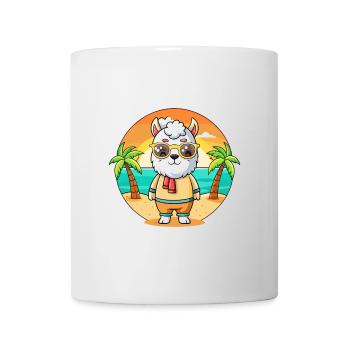 Llama Funny Cartoon Summer Beach Sunglasses - Mug - white - Front