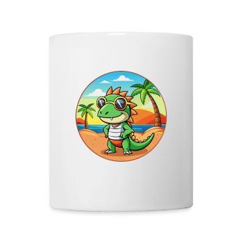 Iguana Funny Cartoon Summer Beach Sunglasses - Mug - white - Front
