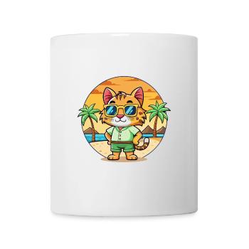 Lynx Funny Cartoon Summer Beach Sunglasses - Mug - white - Front