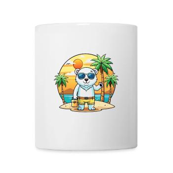 Polar Bear Funny Cartoon Summer Beach Sunglasses - Mug - white - Front