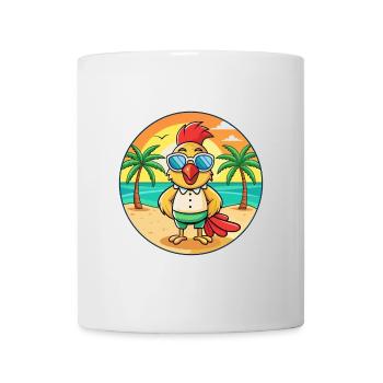 Rooster Funny Cartoon Summer Beach Sunglasses - Mug - white - Front