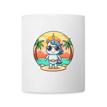 Unicorn Funny Cartoon Summer Beach Sunglasses - Mug - white - Front
