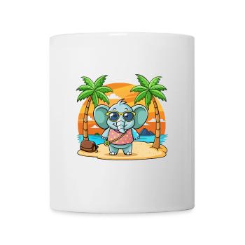 Lunettes de soleil de plage d’été de dessin animé drôle d’éléphant - Mug blanc - blanc - Devant