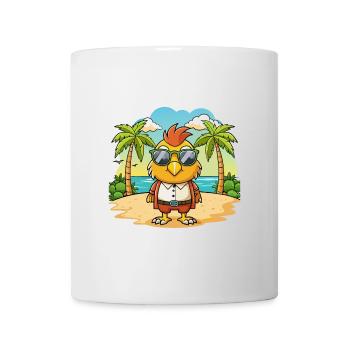 Hawk Lustige Cartoon Sommer Strand Sonnenbrille - Tasse - Weiß - Vorne