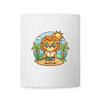 Lion Funny Cartoon Summer Beach Sunglasses - Mug - white - Front