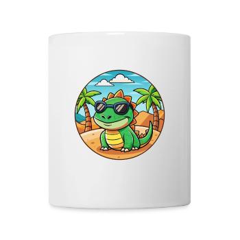 Lunettes de soleil de plage d’été de dessin animé drôle de lézard - Mug blanc - blanc - Devant