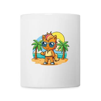 Pony Funny Cartoon Summer Beach Sunglasses - Mug - white - Front