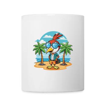Woodpecker Lustige Cartoon Sommer Strand Sonnenbrille - Tasse - Weiß - Vorne