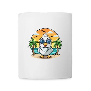 Albatross Funny Cartoon Summer Beach Sunglasses - Mug - white - Front