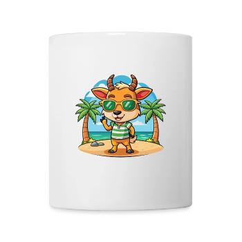 Lunettes de soleil de plage d’été de dessin animé drôle d’antilope - Mug blanc - blanc - Devant