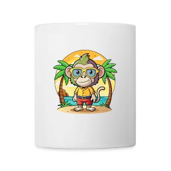 Pavian Lustige Cartoon Sommer Strand Sonnenbrille - Tasse - Weiß - Vorne