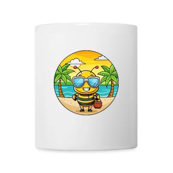 Bee Funny Cartoon Summer Beach Sunglasses - Mug - white - Front