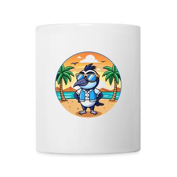 Elster Lustige Cartoon Sommer Strand Sonnenbrille - Tasse - Weiß - Vorne