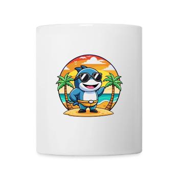 Lunettes de soleil de plage d’été de dessin animé drôle d’Orca - Mug blanc - blanc - Devant