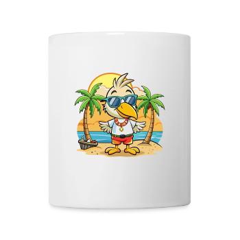 Pelikan Lustige Cartoon Sommer Strand Sonnenbrille - Tasse - Weiß - Vorne
