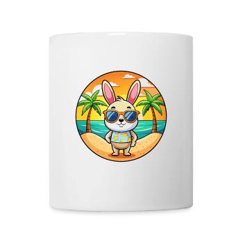 Kaninchen Lustige Cartoon Sommer Strand Sonnenbrille - Tasse - Weiß - Vorne