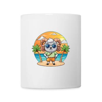Ram Funny Cartoon Summer Beach Sunglasses - Mug - white - Front