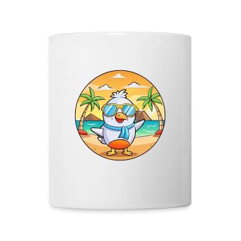 Seagull Funny Cartoon Summer Beach Sunglasses - Mug - white - Front