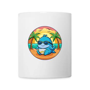 Wal Lustige Cartoon Sommer Strand Sonnenbrille - Tasse - Weiß - Vorne