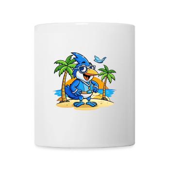 Blue Jay Lustige Cartoon Sommer Strand Sonnenbrille - Tasse - Weiß - Vorne