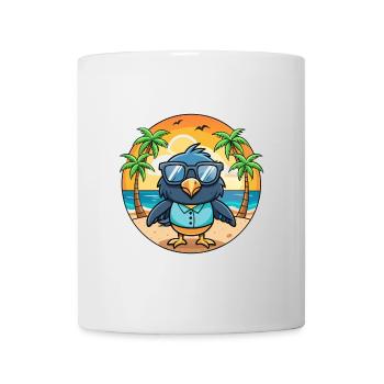 Crow Funny Cartoon Summer Beach Sunglasses - Mug - white - Front