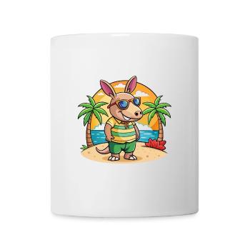 Aardvark Funny Cartoon Lunettes de soleil de plage d’été - Mug blanc - blanc - Devant