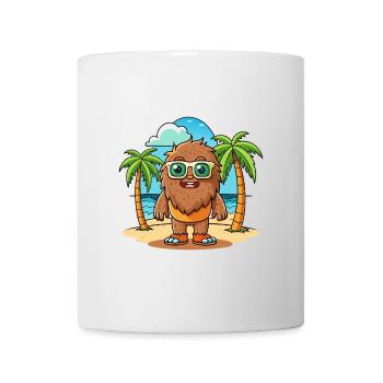 Big Foot Lustige Cartoon Sommer Strand Sonnenbrille - Tasse - Weiß - Vorne