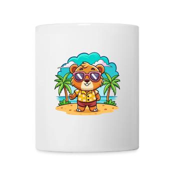 Bear Funny Cartoon Summer Beach Sunglasses - Mug - white - Front