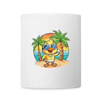 Duck Funny Cartoon Summer Beach Sunglasses - Mug - white - Front