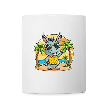 Donkey Funny Cartoon Summer Beach Sunglasses - Mug - white - Front