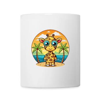 Giraffe Funny Cartoon Summer Beach Sunglasses - Mug - white - Front