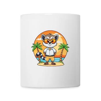 Lemur Funny Cartoon Summer Beach Sunglasses - Mug - white - Front