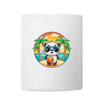 Panda Lustige Cartoon Sommer Strand Sonnenbrille - Tasse - Weiß - Vorne