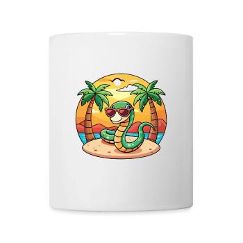 Snake Funny Cartoon Summer Beach Sunglasses - Mug - white - Front