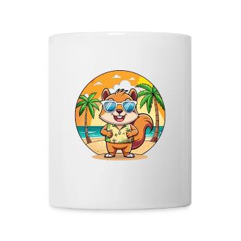 Eichhörnchen Lustige Cartoon Sommer Strand Sonnenbrille - Tasse - Weiß - Vorne