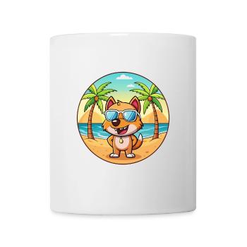 Dog Funny Cartoon Summer Beach Sunglasses - Mug - white - Front
