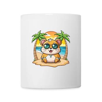 Lunettes de soleil de plage d’été de dessin animé drôle de hamster - Mug blanc - blanc - Devant