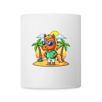 Horse Funny Cartoon Summer Beach Sunglasses - Mug - white - Front