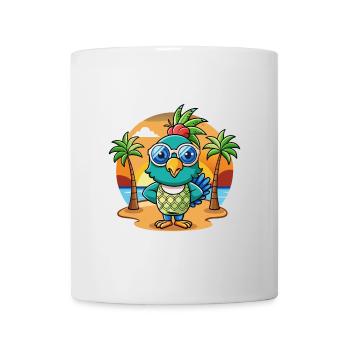 Peacock Funny Cartoon Summer Beach Sunglasses - Mug - white - Front