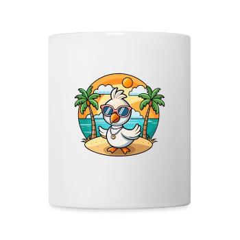 Lunettes de soleil de plage d’été de dessin animé drôle de cygne - Mug blanc - blanc - Devant