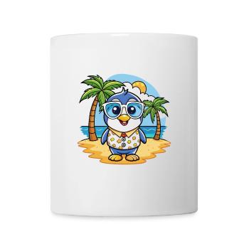 Penguin Funny Cartoon Summer Beach Sunglasses - Mug - white - Front