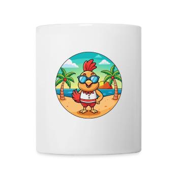 Rooster Funny Cartoon Summer Beach Sunglasses - Mug - white - Front