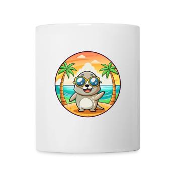 Seal Funny Cartoon Summer Beach Sunglasses - Mug - white - Front